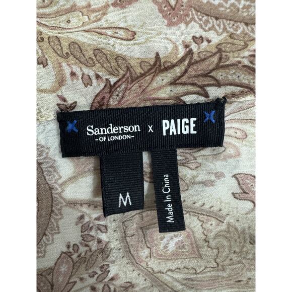 Paisley Print Tie Neck Long Sleeve Blouse Bohemian Chic Romantic - Picture 7 of 7